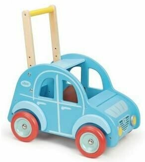Vilac - Chariot de Marche deudeuch Bleu en Bois - véhicule à Pousser - dès 1 an