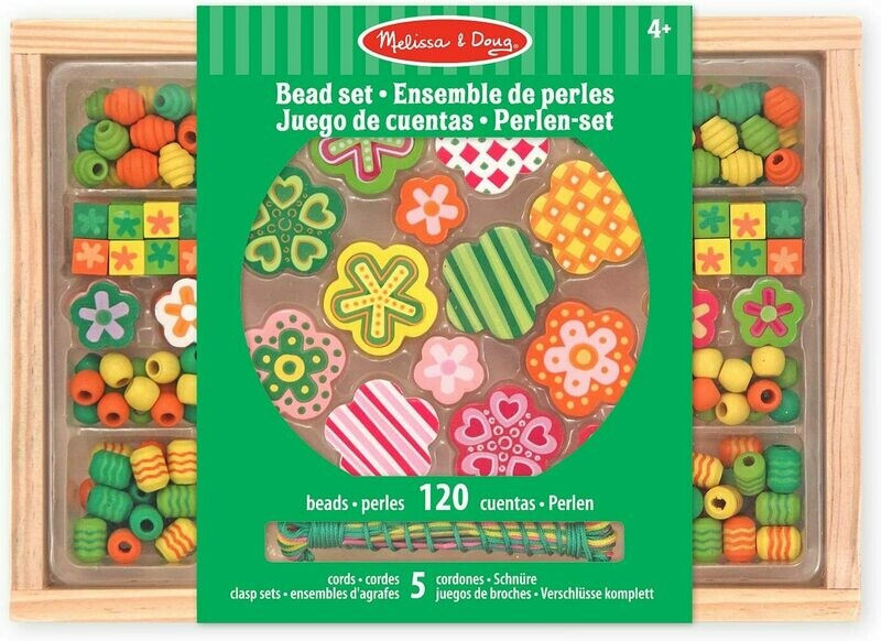 Melissa & Doug - 14178 - Ensemble De Perles En Bois • Puissance Florale, retrait magasin 1h, livraison sous 24/48h