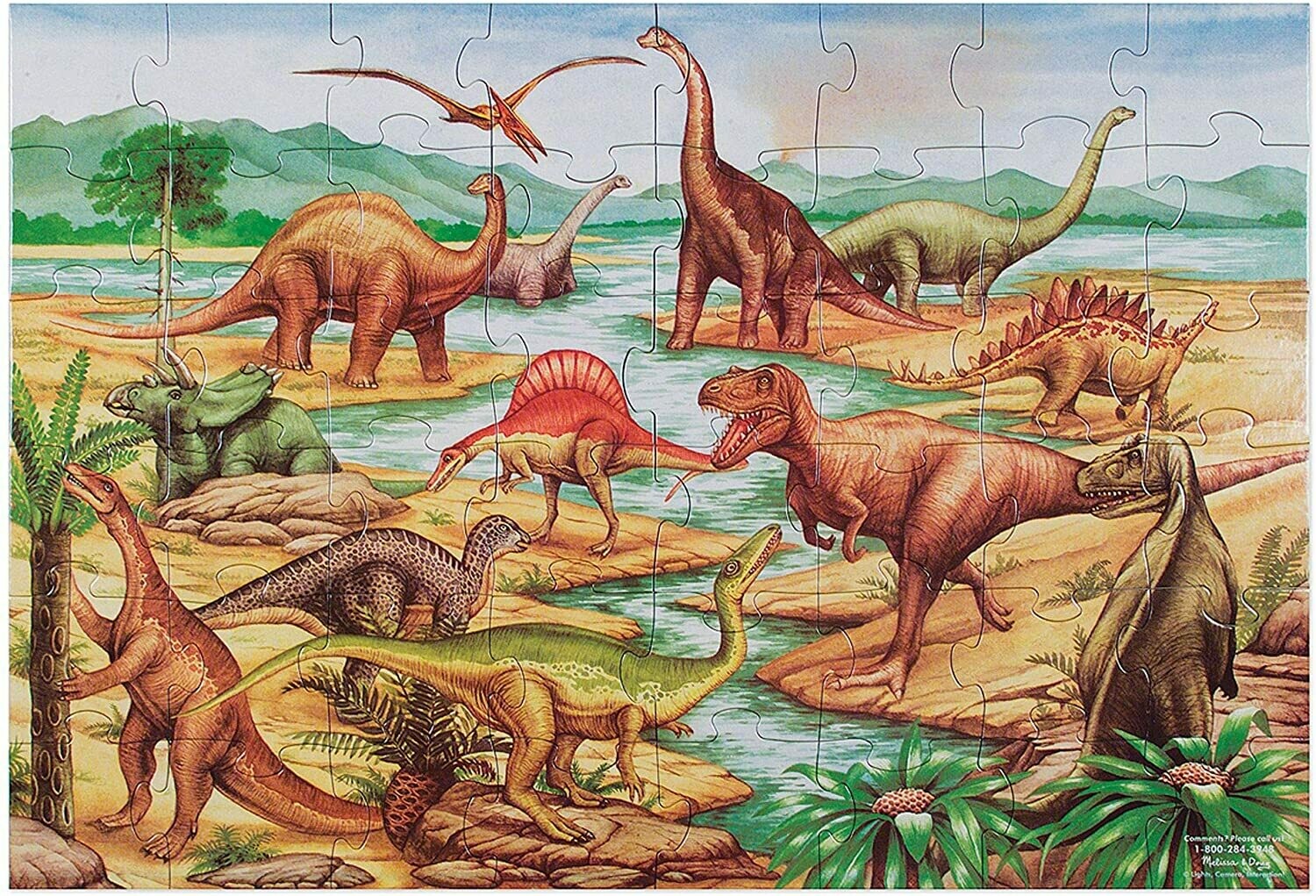 Melissa & Doug - 10421 - Puzzle De Sol Dinosaures (48pcs), livraison sous 3 jours