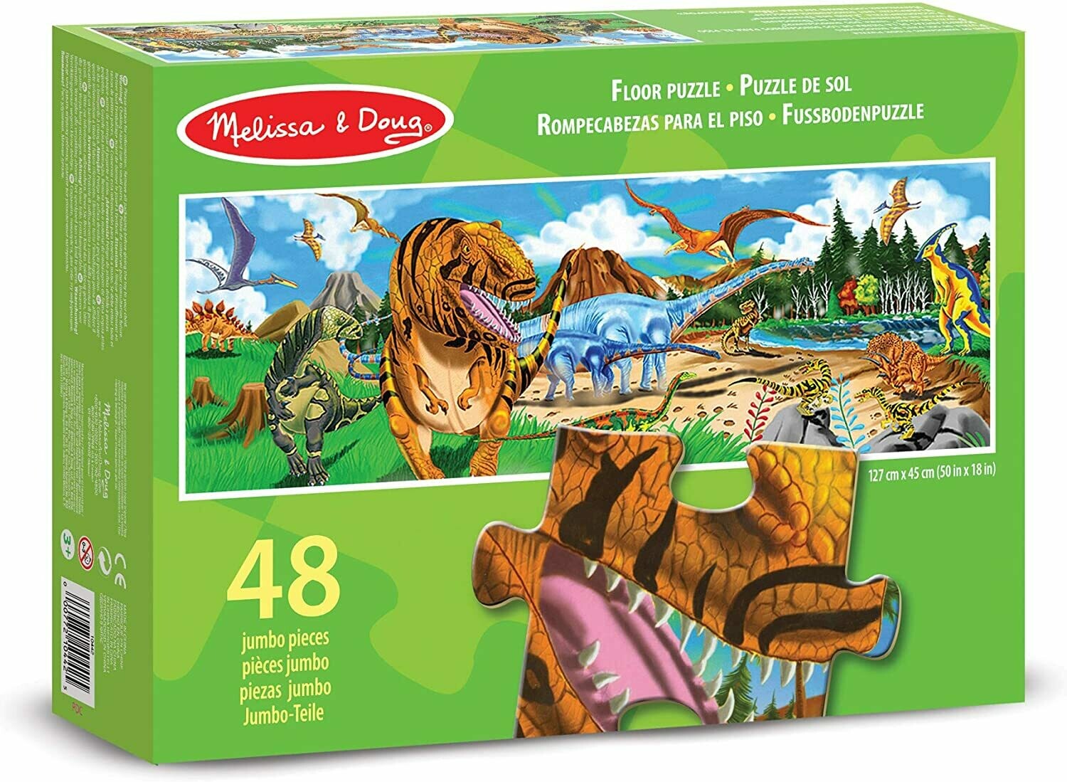 Melissa & Doug - 10442 - Puzzle de Sol Pays de Dinosaures (48pcs), livraison sous 3 jours