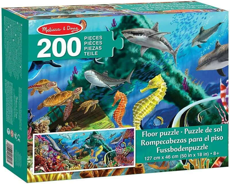 Melissa & Doug- Underwater Oasis Floor Puzzle, 18907 (200pcs)