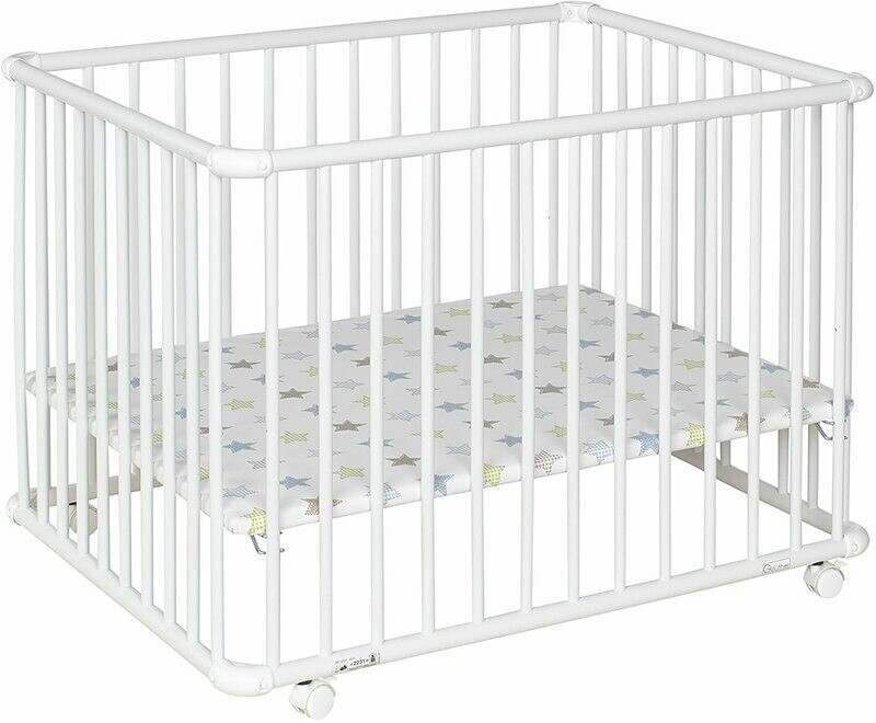 Geuther, 2231+Parc Belami, parc pour enfants Blanc, Etoiles, 76 x 97 cm, retrait magasin 1h, livraison sous 5 jours