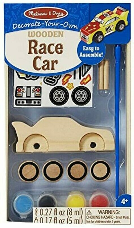 Melissa & Doug - 18829 - Réalise Ta Propre Décoration : Voiture de Course En Bois, retrait magasin 1h, livraison sous 24/48h