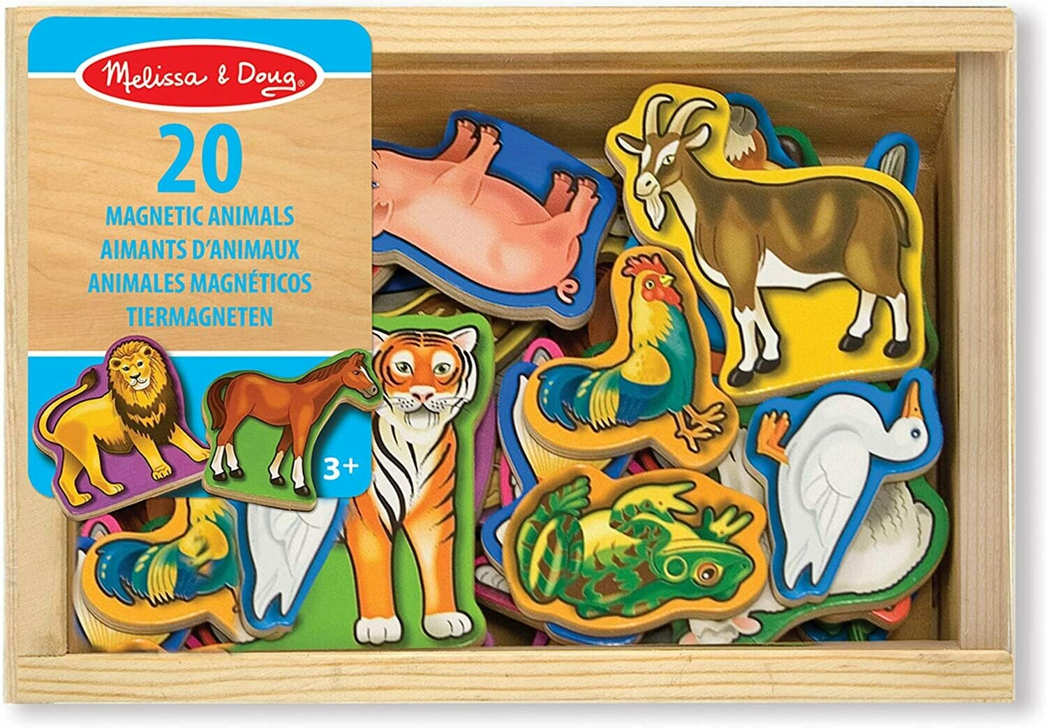 Melissa & Doug - 10475 - 20 Aimants Animaux En Bois, livraison sous 24/48H à domicile