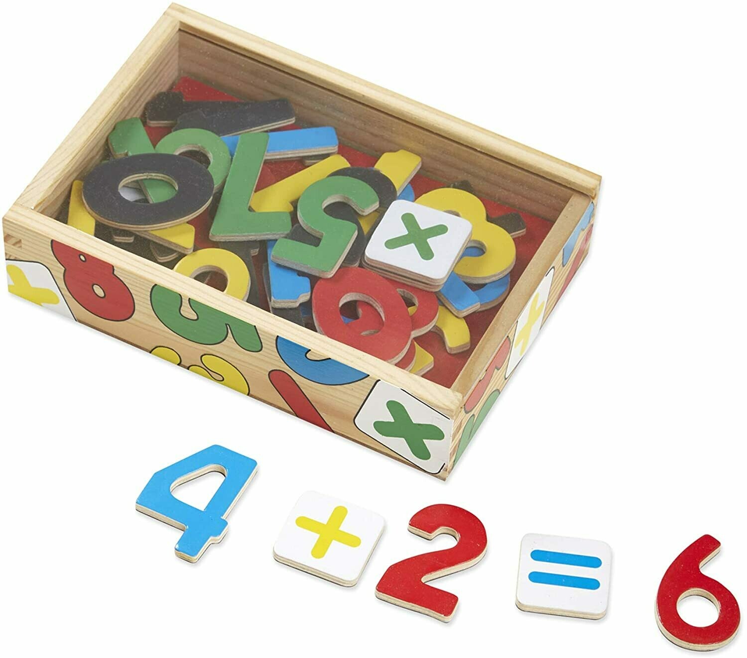 Melissa & Doug - 10449 - 37 Aimants Chiffres Et Signes Mathématiques En Bois, livraison sous 24/48H à domicile