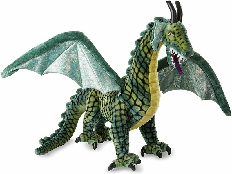 Melissa & Doug- Dragon Ailé Géant Animal en Peluche Réaliste, 18804