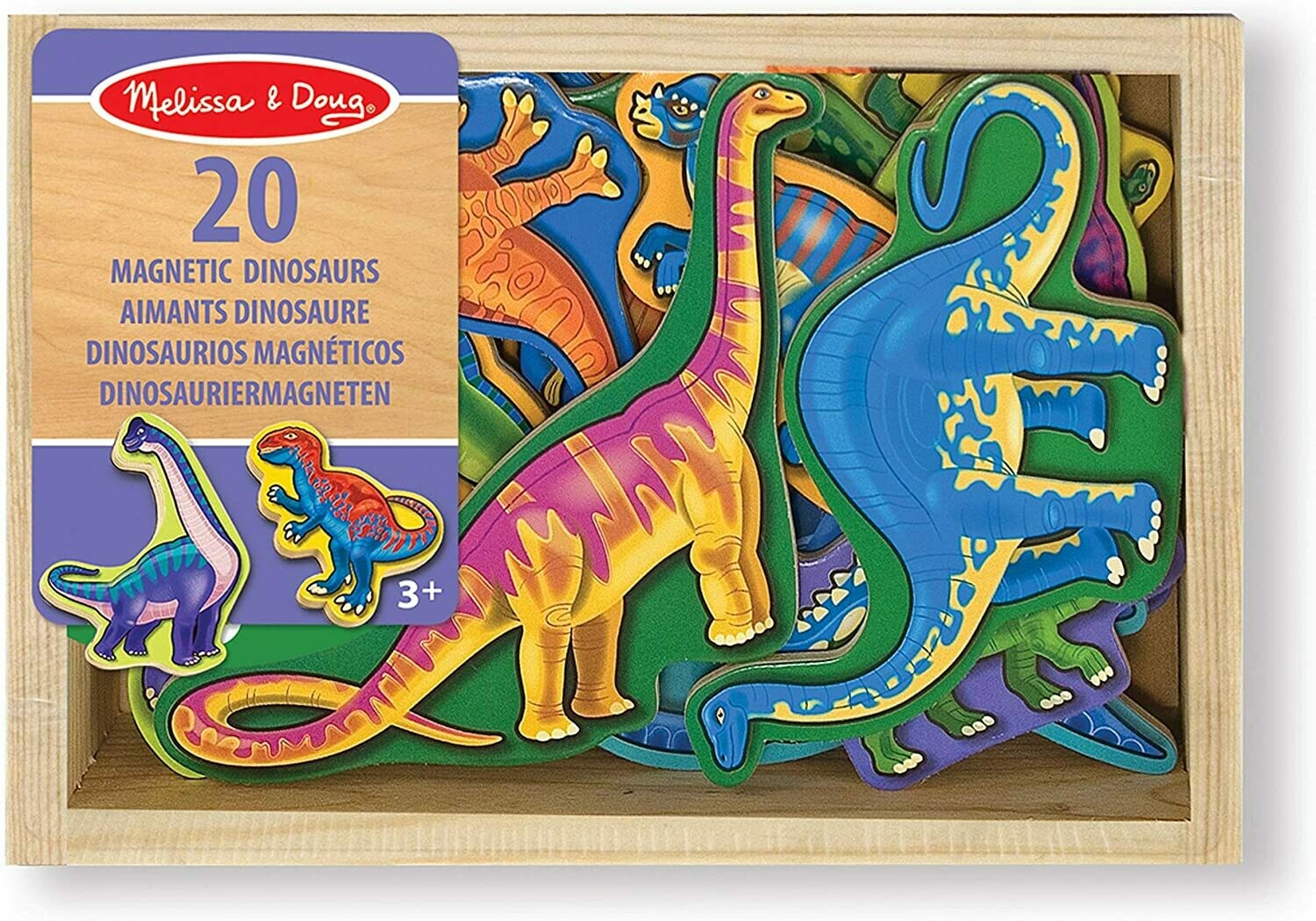 Melissa & Doug - 10476 - 20 Aimants Dinosaures En Bois, livraison sous 24/48H à domicile