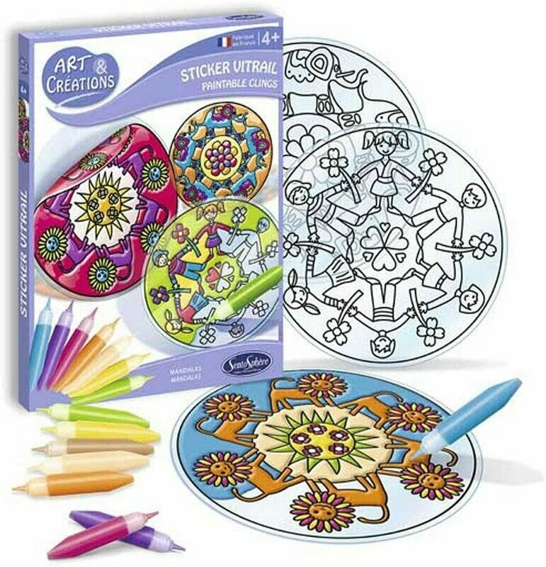 Sentosphère - Stickers vitrail Mandalas, Multicolore (2590), retrait magasin 1h, livraison sous 5 jours