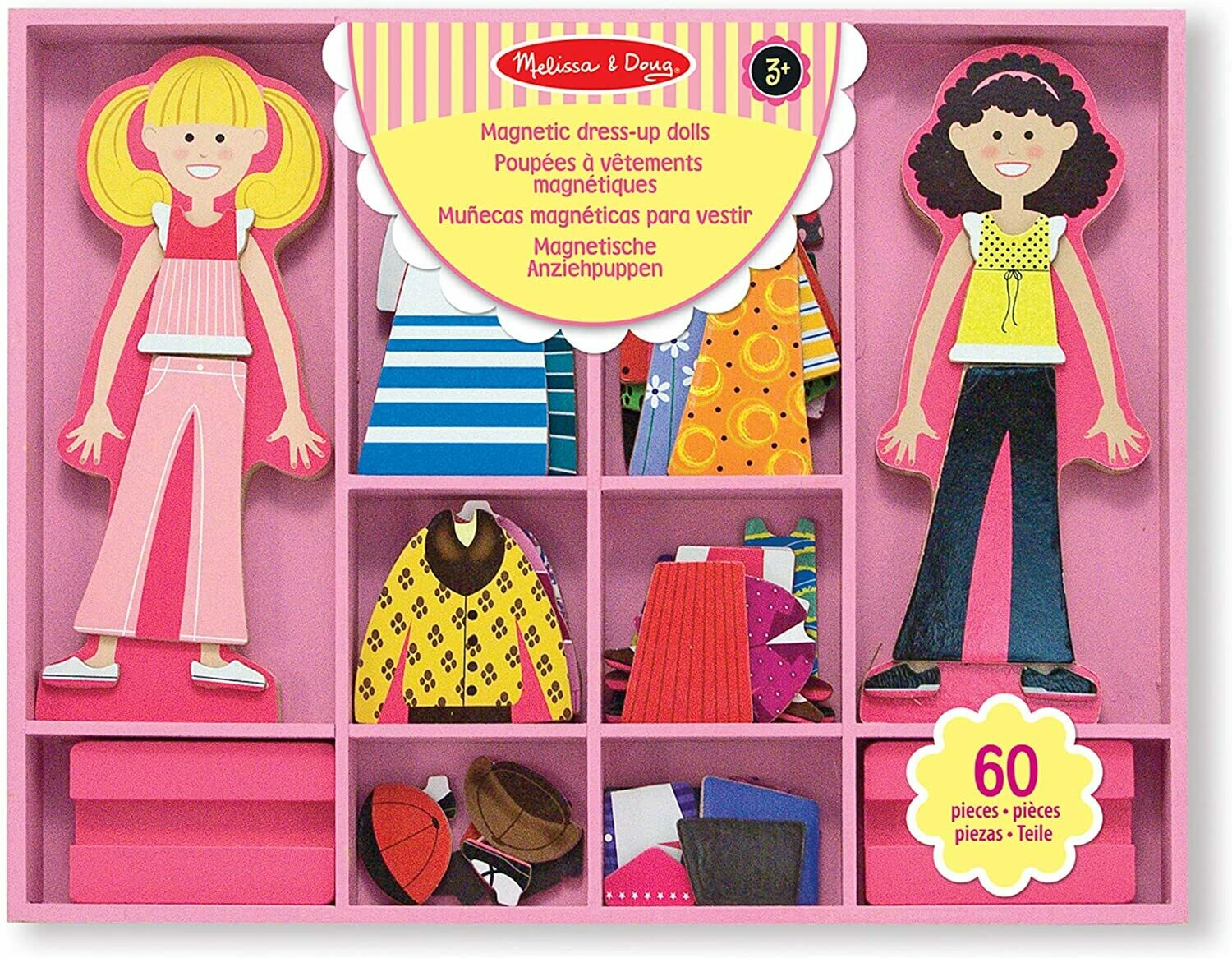 Melissa & Doug - 14940 - Poupées À Vêtements Magnétiques En Bois - Abby & Emma, retrait magasin 1h, livraison sous 24/48h