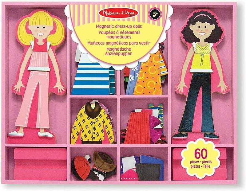 Melissa & Doug - 14940 - Poupées À Vêtements Magnétiques En Bois - Abby & Emma, retrait magasin 1h, livraison sous 24/48h