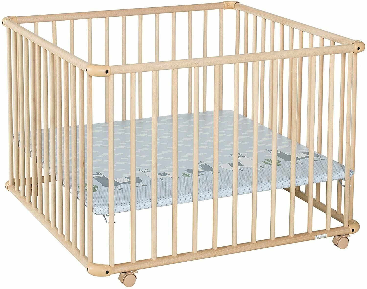 Geuther, 2233+NA014, Parc Belami plus Lama Naturel, 97cm x 97 cm, livraison sous 5 jours