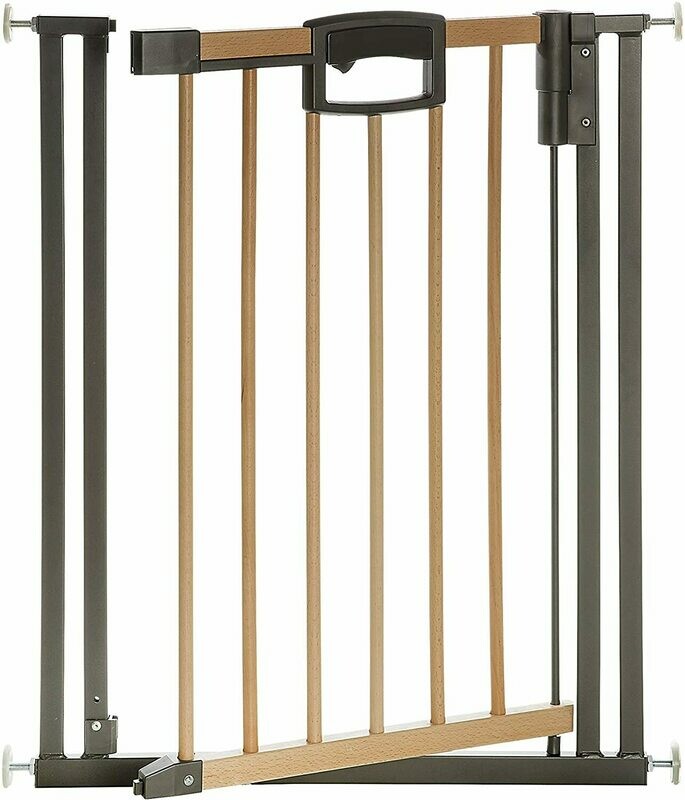 Geuther EASYLOCK WOOD PLUS 2791+, Barrière de Sécurité pour Portes de 68 - 76 cm, Argent, retrait magasin 1h, livraison sous 5 jours
