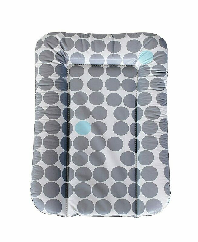 Geuther Matelas à Langer souple_013 Pois gris et bleu, livraison sous 5 jours