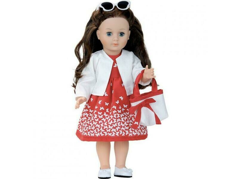 Petitcollin - 964061 - Poupée Marie-françoise classique 40 cm "madone" robe rouge, livraison sous 24/48H à domicile