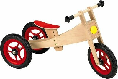 Geuther - Tricycle enfant bois naturel, draisienne évolutive 2 en 1, retrait magasin 1h, livraison sous 24/48h