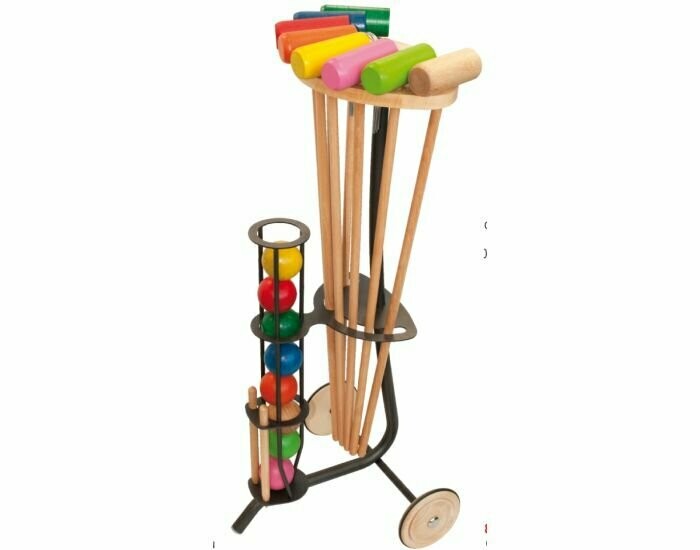 Jurabuis Chariot de Croquet Métal et Bois 8 Joueurs 40*30*H90cm, retrait magasin 1h, livraison sous 24/48h