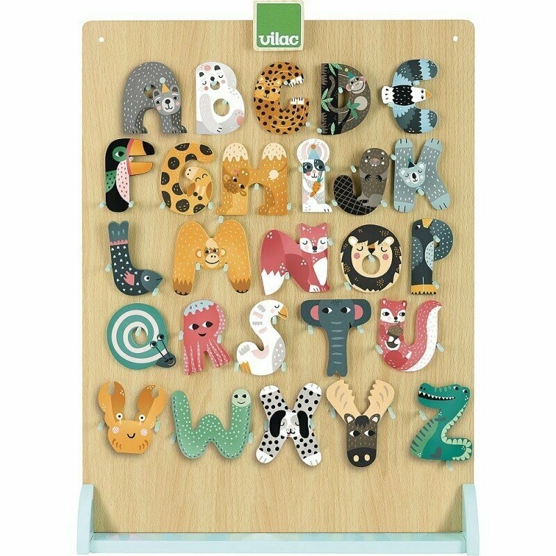 Lettre en bois alphabet Vilac - lettre 7cm, retrait magasin 1h, livraison sous 24/48h