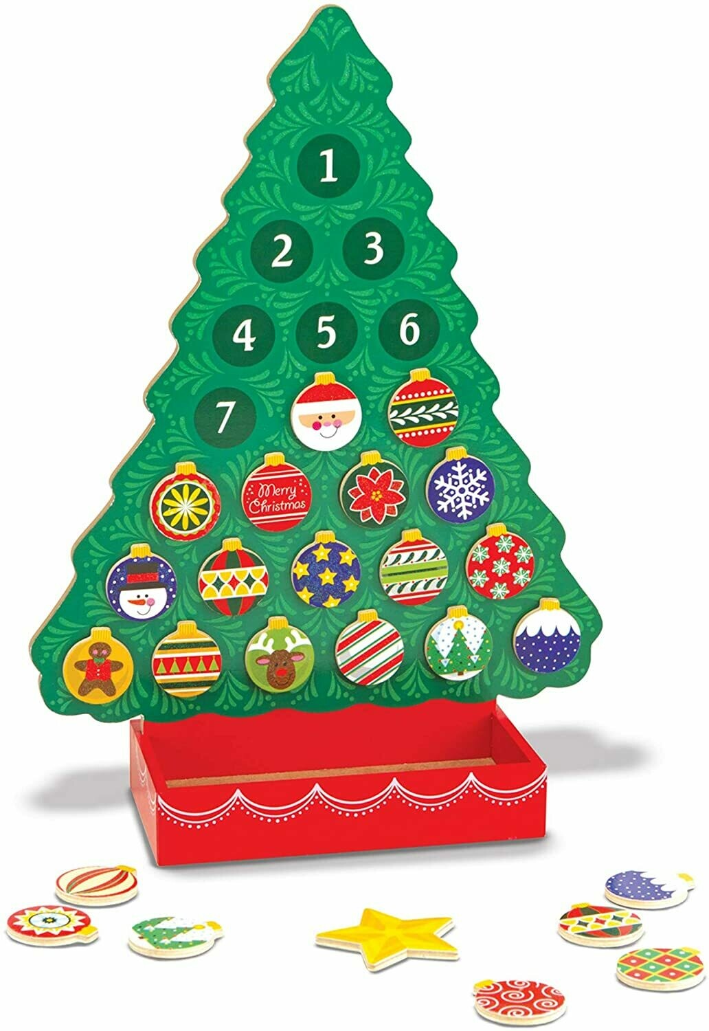 Melissa & Doug - Compte Les Jours Jusqu’À Noël Calendrier De L’Avent En Bois, retrait magasin 1h, livraison sous 3 jours