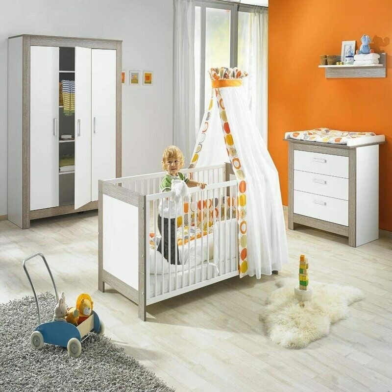 Geuther Chambre Marlene 4 pièces avec armoire 3 portes. - Wengé