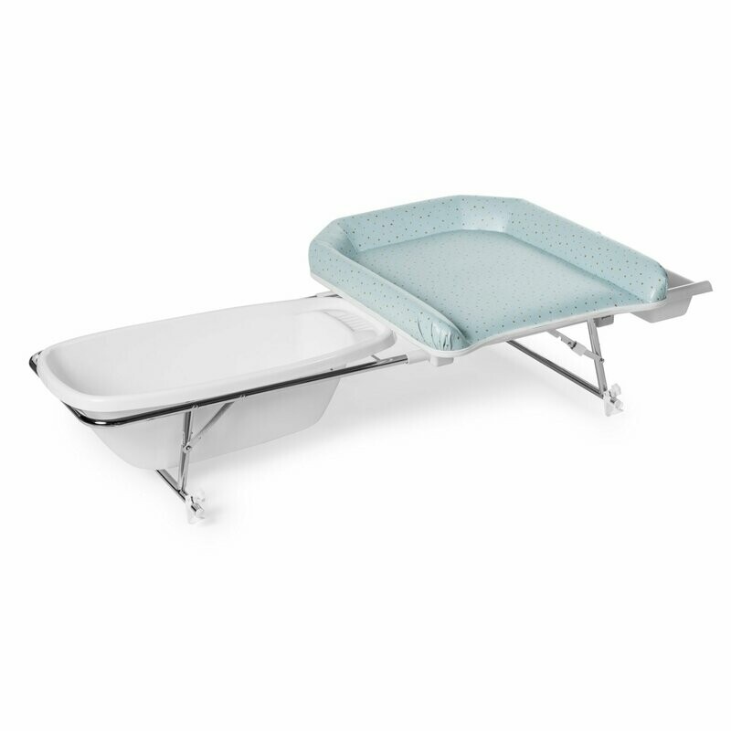 Geuther Combiné baignoire-plan à langer Varix SL, Bleu étoiles, livraison sous 5 jours