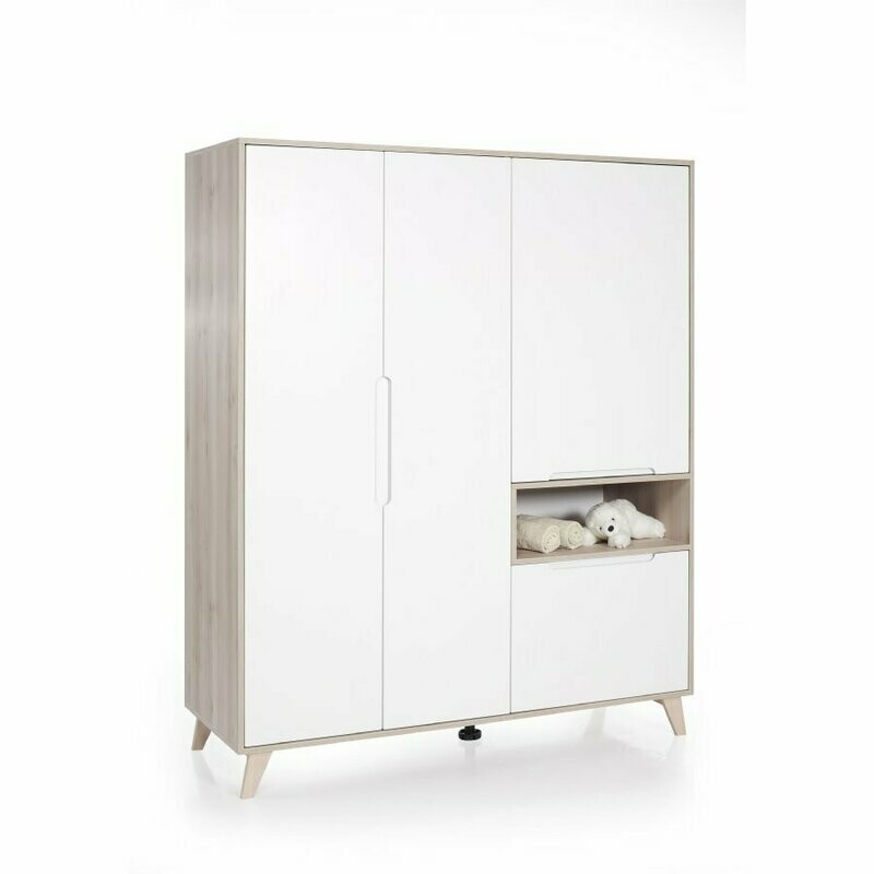 Geuther Armoire enfant Mette 4 portes hêtre blanc, livraison à domicile sous 5 jours