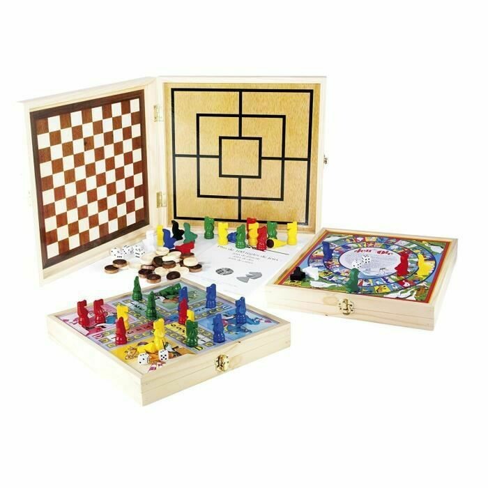 Vilac Coffret Bois 100 Jeux de société traditionnels, livraison sous 24/48H