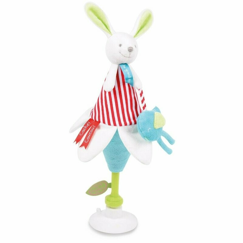 Doudou et Compagnie Asst Doudous Marottes Lapin fleur, livraison sous 5 jours