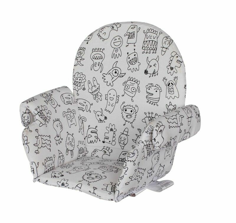 Geuther 4732-015, Coussin d'assise avec accoudoir pour chaise Traveller, Nico et Mucki monstre, livraison sous 5 jours