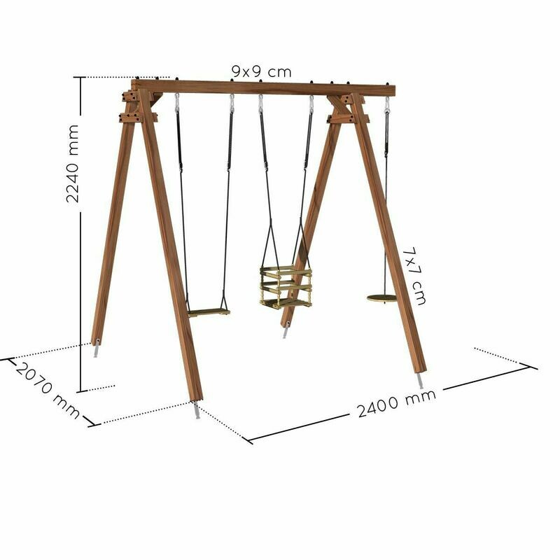 Portique en bois traité carré, eco-friendly 3 agrès - Ulysse, retrait magasin 1h, livraison sous 10 jours Portique en bois traité carré, eco-friendly 3 agrès - Ulysse, retrait magasin 1h, livraison sous 10 jours