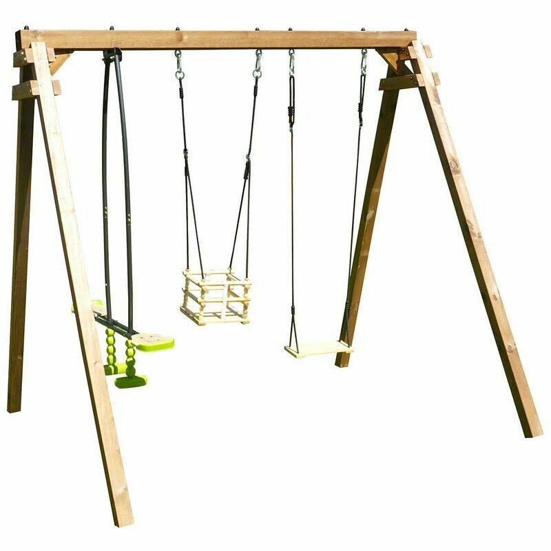 Portique en bois traité carré, eco-friendly 3 agrès - Pierre, retrait magasin 1h, livraison sous 5 jours Portique en bois traité carré, eco-friendly 3 agrès - Pierre, retrait magasin 1h, livraison sous 5 jours