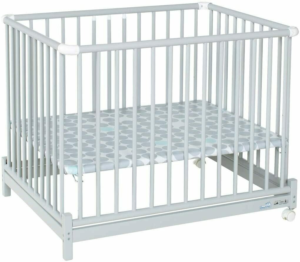 Geuther Euro-Parc Plus Parc pliable gris, pois gris 97 x 97cm ...