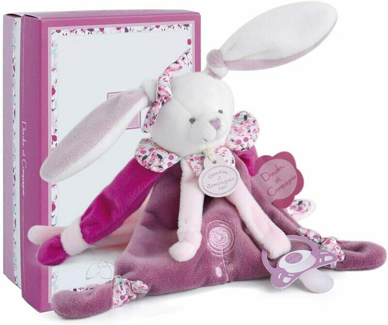 Doudou et Compagnie attache-sucette lapin cerise, retrait magasin 1h, livraison sous 3 jours