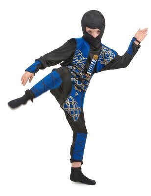 Déguisement ninja bleu et doré garçon S/M, retrait magasin 1h, livraison sous 5 jours