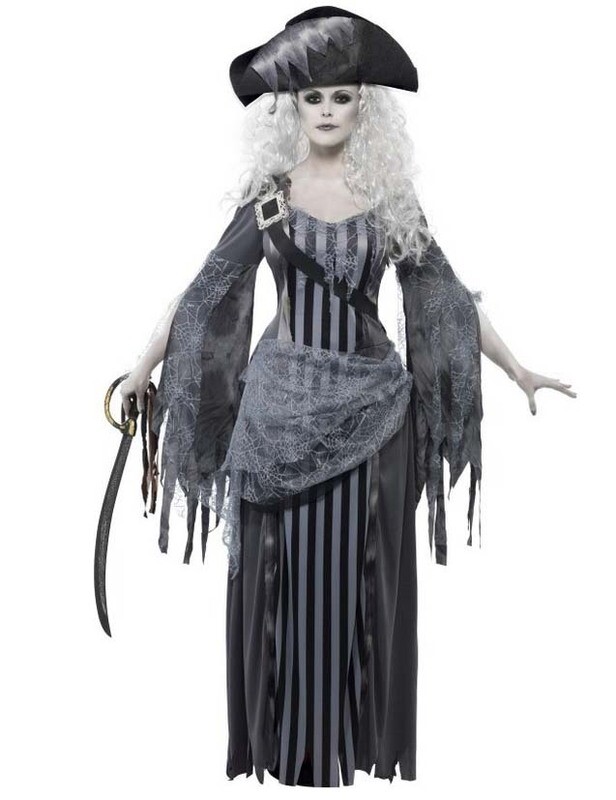 Déguisement fantôme pirate grise femme Halloween S, retrait magasin 1h, livraison sous 5 jours