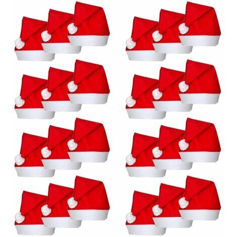 Bonnets de Père Noël 24 pcs adulte, retrait magasin 1h, livraison sous 5 jours