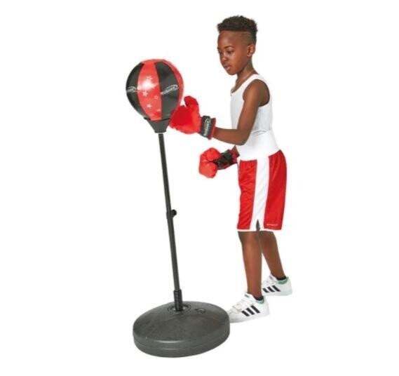 Punching ball + gants, réglable de 94 à 130 cm, retrait magasin 1h, livraison sous 24/48h Punching ball + gants, réglable de 94 à 130 cm, retrait magasin 1h, livraison sous 24/48h