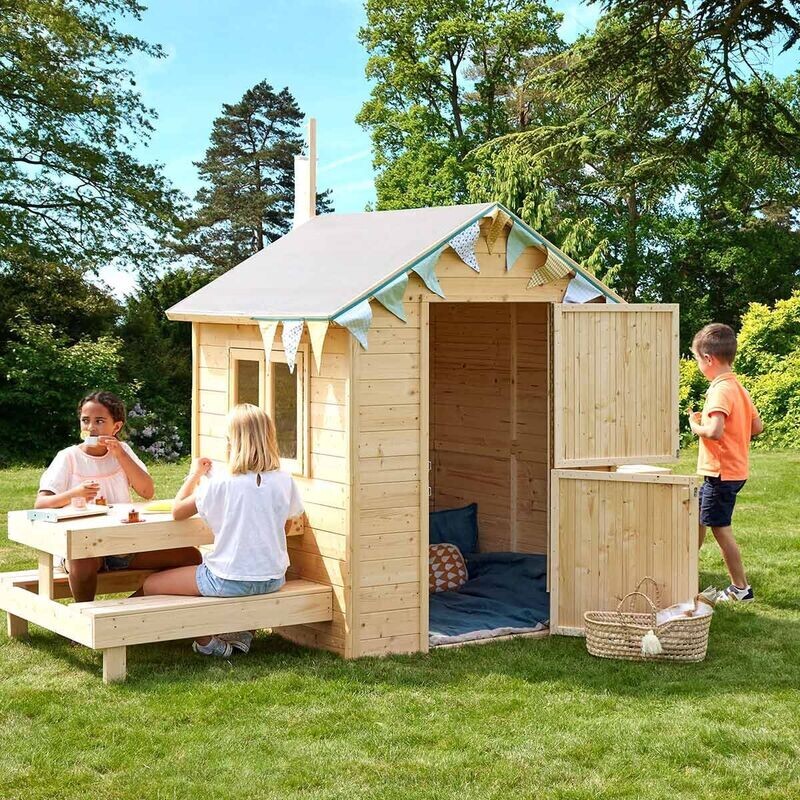 Cabane en bois avec table pour enfants – Tiana, retrait magasin 1h, livraison sous 5 jours