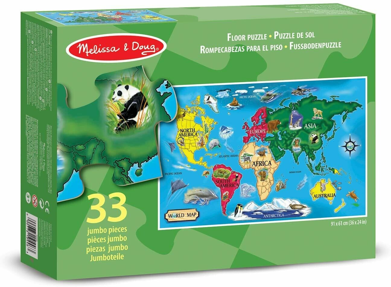 Melissa & Doug - 10446 - Puzzle de Sol Carte Du Monde (33pcs) Melissa & Doug - 10446 - Puzzle de Sol Carte Du Monde (33pcs)