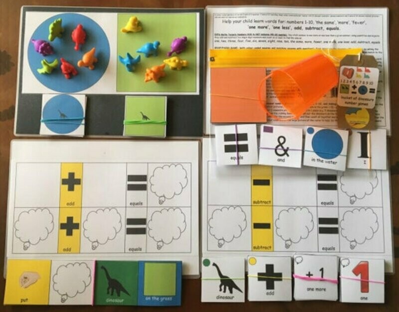 A Bucketful of Dinosaurs Colourful Semantics Early Maths Pack