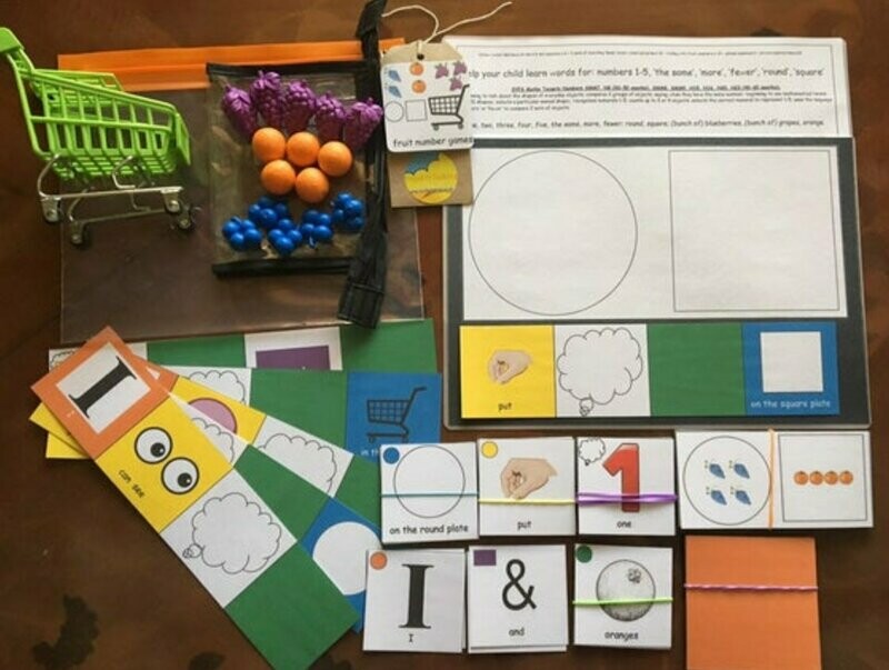 Fruit in a Trolley (1) Colourful Semantics Early Maths Pack - blueberries, grapes, oranges