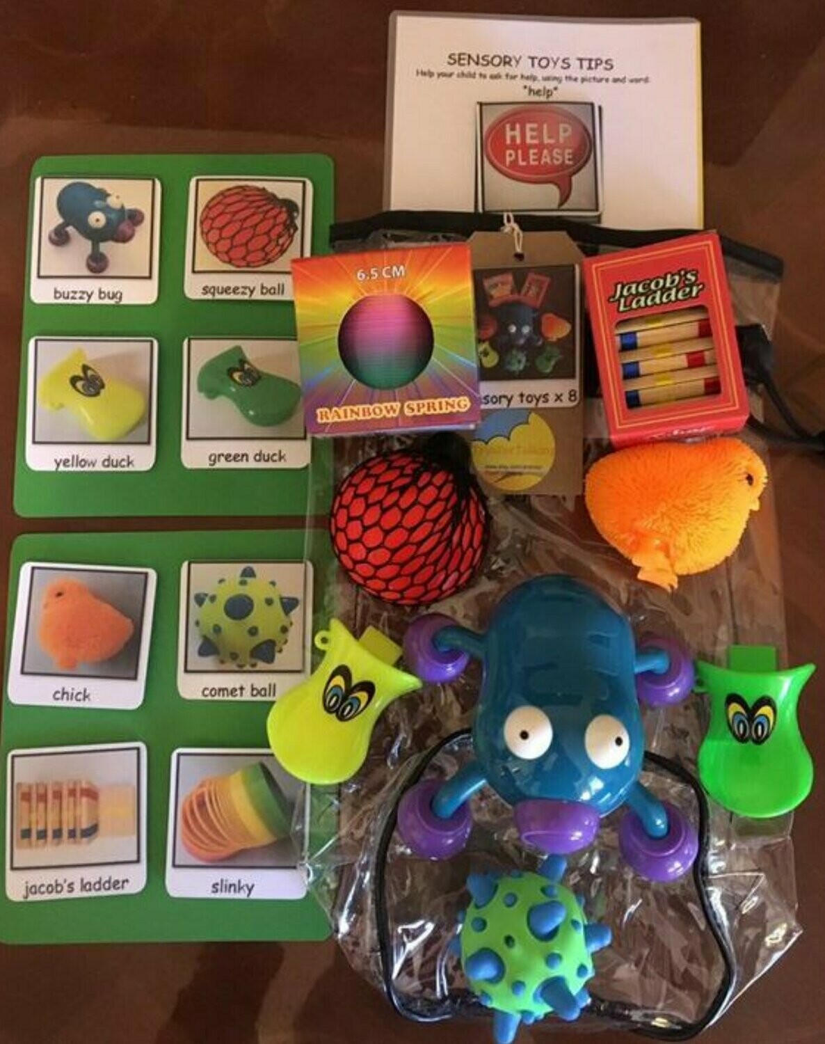 Bumper Sensory Pack Of 8 Fidget Toys In Drawstring Bag