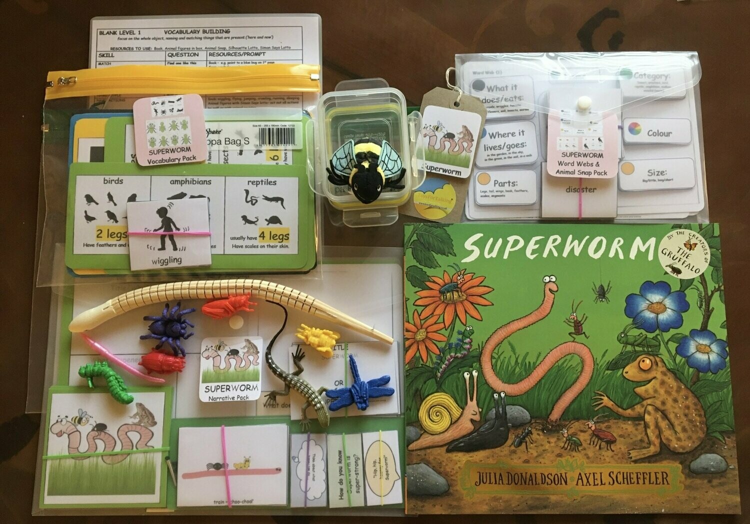 Superworm Blank Levels 1-3+ Therapy Pack WITHOUT THE BOOK
