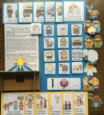 Nativity Playset for Story Sequencing and Requesting