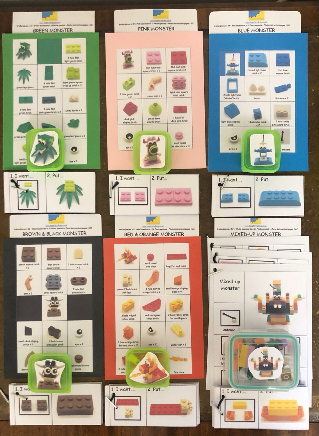 Build 6 Monsters Pack (Small Bricks Building Set)