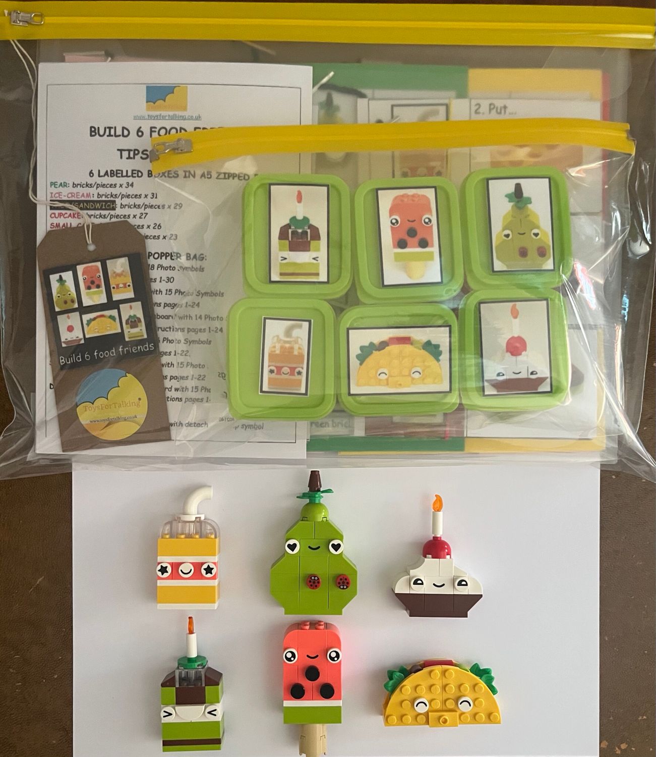 Build 6 Food Friends Pack (Small Bricks Building Set)