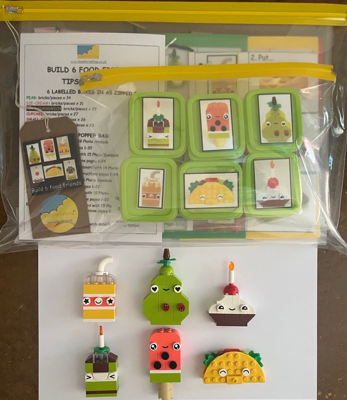 Build 6 Food Friends Pack (Small Bricks Building Set)