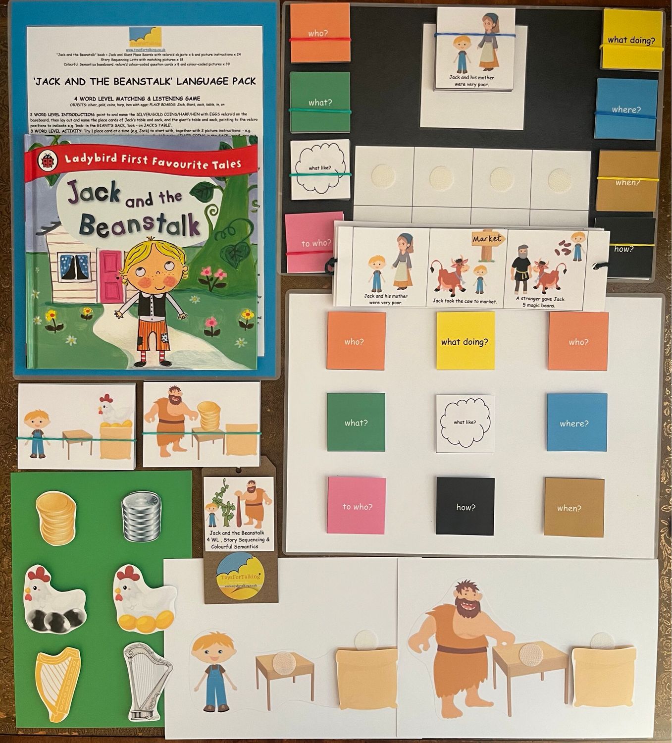 Jack and the Beanstalk 4WL, Story Sequencing, and Colourful Semantics pack