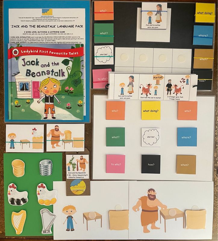 Jack and the Beanstalk 4WL, Story Sequencing, and Colourful Semantics pack