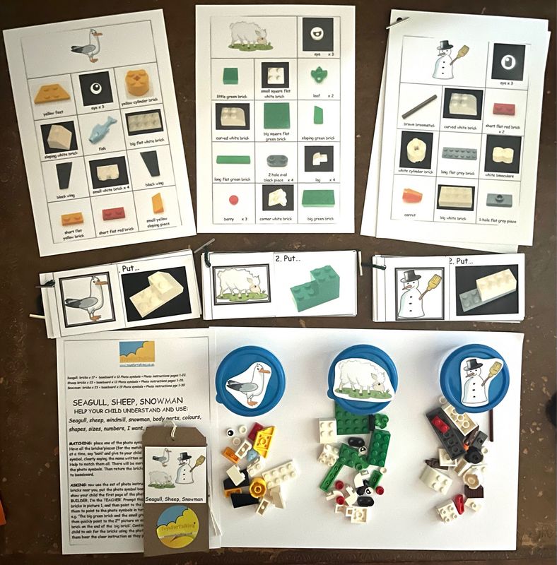 Build 3 White Models: Seagull, Sheep and Snowman Small Building Set