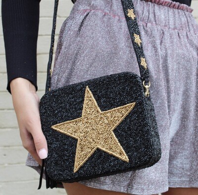 Preorder Black And Gold Star Crossbody | 3-4 Weeks Ship Time|